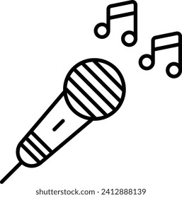 Mic Outline vector illustration icon