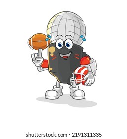 the mic playing rugby character. cartoon mascot vector