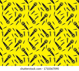 Mic podcast graphic seamless pattern graphic design.