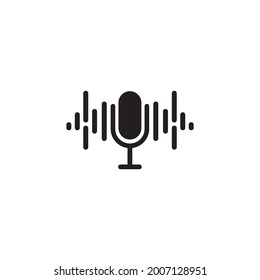 Mic podcast logo design vector template