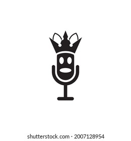 Plantilla vectorial de diseño de logotipo de podcast Mic