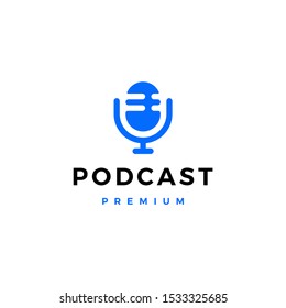 mic podcast logo vector icon illustration