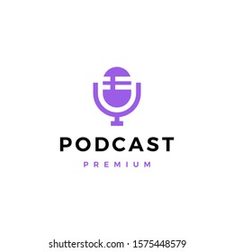 mic podcast logo vector icon illustration	
