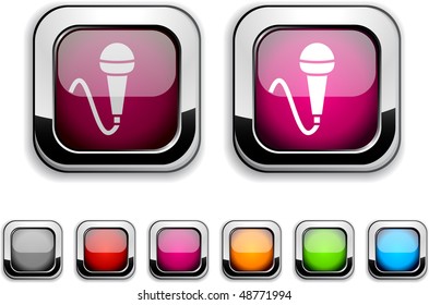 Mic realistic icons. Empty buttons included.