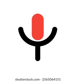 Mic recorder flat icon vector isolate on white 