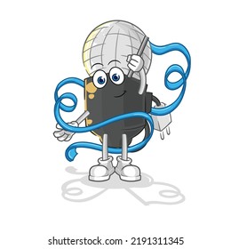the mic Rhythmic Gymnastics mascot. cartoon vector