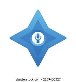 mic shuriken logo gradient design template icon