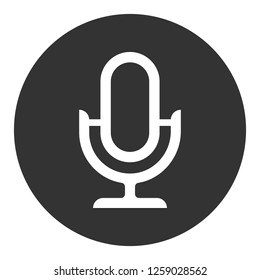 İllustration of Mic sign. Karaoke microphone icon. Mic vector icon. Microphone vector icon.  Broadcast mic sign. EPS 10 flat symbol. Round icon design