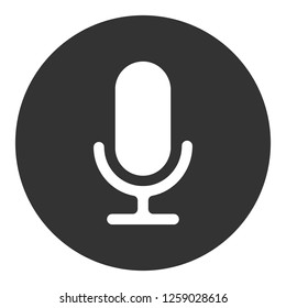 İllustration of Mic sign. Karaoke microphone icon. Mic vector icon. Microphone vector icon.  Broadcast mic sign. EPS 10 flat symbol. Round icon design