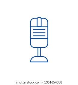 Mic sign line icon concept. Mic sign flat  vector symbol, sign, outline illustration.