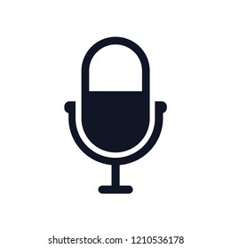 mic silhouette icon design template vector