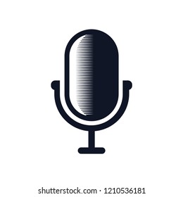 mic silhouette icon design template vector