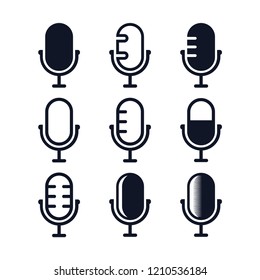 mic silhouette icon design template vector