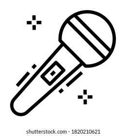 Mic, singing concept in line icon