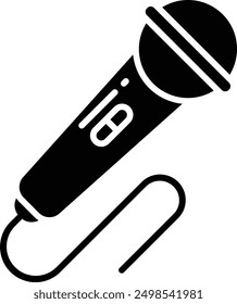 Mic solid glyph vector illustration