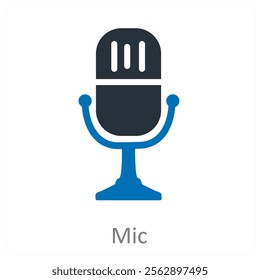 Mic and sound icon concept