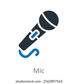 Mic and sound icon concept