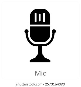 Mic and sound icon concept