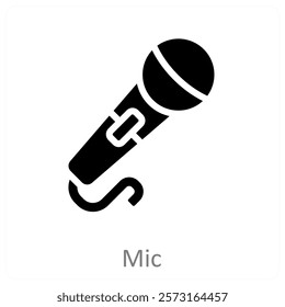 Mic and sound icon concept