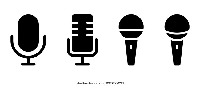 Mein Symbol. Mic Icons Set. Sammlung von Symbolen für Mikrofone. Schwarze Mikrofonsymbole