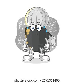 el vector duro del pensamiento del micrófono. personaje de caricatura