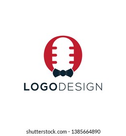 Mic with tie logo design inspiration