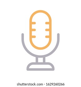 mic vector color line icon 