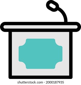 mic vector colour line icon