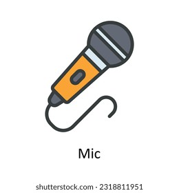 Mic   Ilustración de diseño de iconos de contorno de vectores. Símbolo de red y comunicación sobre el fondo blanco Archivo EPS 10

