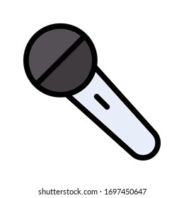 mic vector flat color icon 
