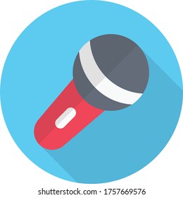 icono de color plano del vector de micrófono 