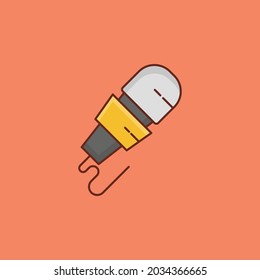 mic vector flat color icon