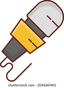 mic vector flat color icon