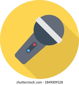 mic vector flat colour icon 