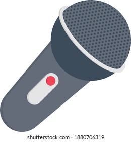 icono de color plano del vector de micrófono