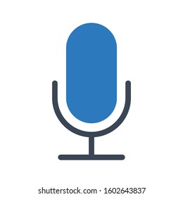 mic vector glyph color icon 