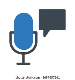 icono de color de glifo vector de micrófono 
