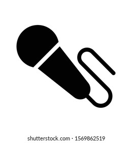 mic vector glyph flat icon 