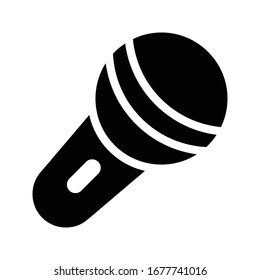 icono plano de glifo vector de micrófono 