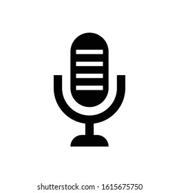 Mic vector icon in black color