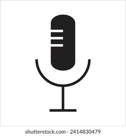 mic vector icon line template