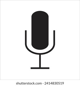 mic vector icon line template
