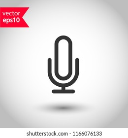 Mic vector icon. Microphone vector icon. Mic sign. Karaoke microphone icon. Broadcast mic sign. EPS 10 flat symbol.