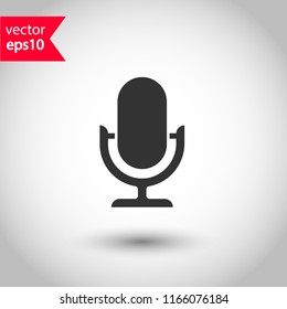 Mic vector icon. Microphone vector icon. Mic sign. Karaoke microphone icon. Broadcast mic sign. EPS 10 flat symbol.