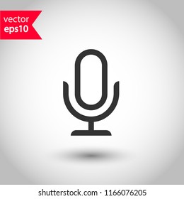 Mic vector icon. Microphone vector icon. Mic sign. Karaoke microphone icon. Broadcast mic sign. EPS 10 flat symbol.
