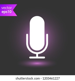 Mic vector icon. Microphone vector icon. Mic sign. Karaoke microphone icon. Broadcast mic sign. EPS 10 flat symbol.