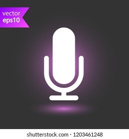Mic vector icon. Microphone vector icon. Mic sign. Karaoke microphone icon. Broadcast mic sign. EPS 10 flat symbol.