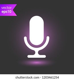 Mic vector icon. Microphone vector icon. Mic sign. Karaoke microphone icon. Broadcast mic sign. EPS 10 flat symbol.