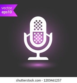 Mic vector icon. Microphone vector icon. Mic sign. Karaoke microphone icon. Broadcast mic sign. EPS 10 flat symbol.