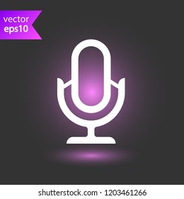 Mic vector icon. Microphone vector icon. Mic sign. Karaoke microphone icon. Broadcast mic sign. EPS 10 flat symbol.